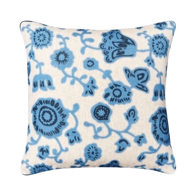 Blue best sale floral cushions