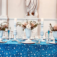 The Voyage Dubai - S&B Celestial Stars Linen Tablecloth in Blue

This beautiful bright blue 100% linen tablecloth depicts the night sky, dappled with bright white twinkling stars.