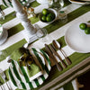 The Voyage Dubai - Summerill and Bishop Stripe Linen Napkins in White & Green - Set of Two