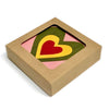 The Voyage Dubai - Summerill and Bishop Set of Six Heart Cork-Backed Coasters in Mixed Colours