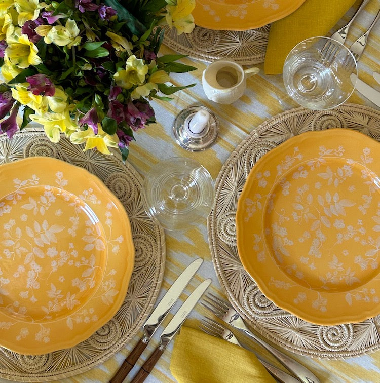 Mallorcan Ikat Tablecloth in Buttercup