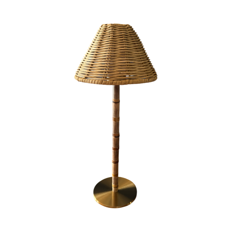 The Voyage Dubai - Wireless Bamboo &amp; Rattan Table Lamp  A great option for all those areas with no access to plugs or simply when you do not wish to see unsightly wires and cables, the wireless bamboo and rattan table lamp looks great both indoors and outdoors and is a great alternative/addition to candles for evening table settings.