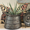 The Voyage Dubai - Large Antique Ottoman hammered pot. Lovely beaded detailing and patina.  Perfect as a planter or decorative piece in the home.