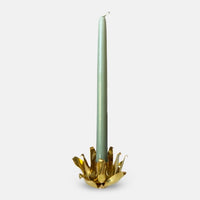 The Voyage Dubai - Brass Flower Candle Holder Handmade by artist Jess Wheeler in her workshop in North Wales, each piece is organically unique.