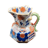 The Voyage Dubai - Antique Mason's Ironstone Imari Jug  A rare, antique Mason's Ironstone Hydra Jug with a superb serpent handle in a lovely Imari Pattern.  The jug has the octagonal "hydra" shape with a notched snake handle and is decorated in distinctive cobalt blue and floral pattern, which is one of Mason's well known chinoiserie patterns, using bold hand painted enamels of cobalt blue, green and burnt orange all in various shades and possibly over a light printed outline.