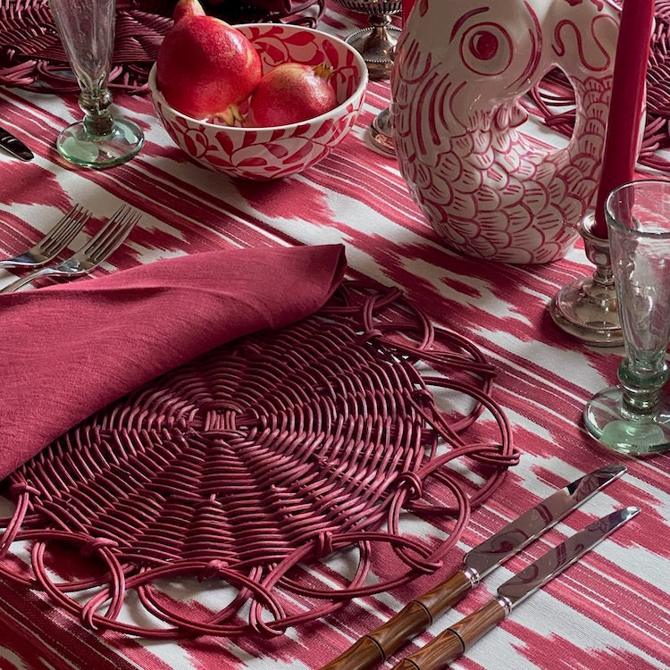 Set of Eight Wicker Placemats - Red