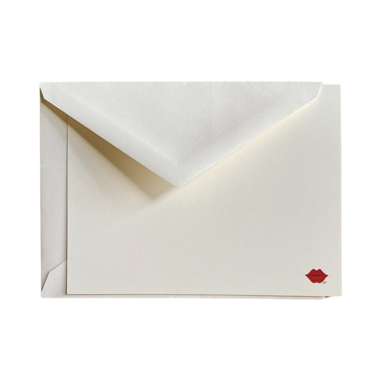 The Voyage Dubai - Kris Jezak Flat Note Cards - Red Lips Flat Note Cards. Sold in packs of eight without envelopes.