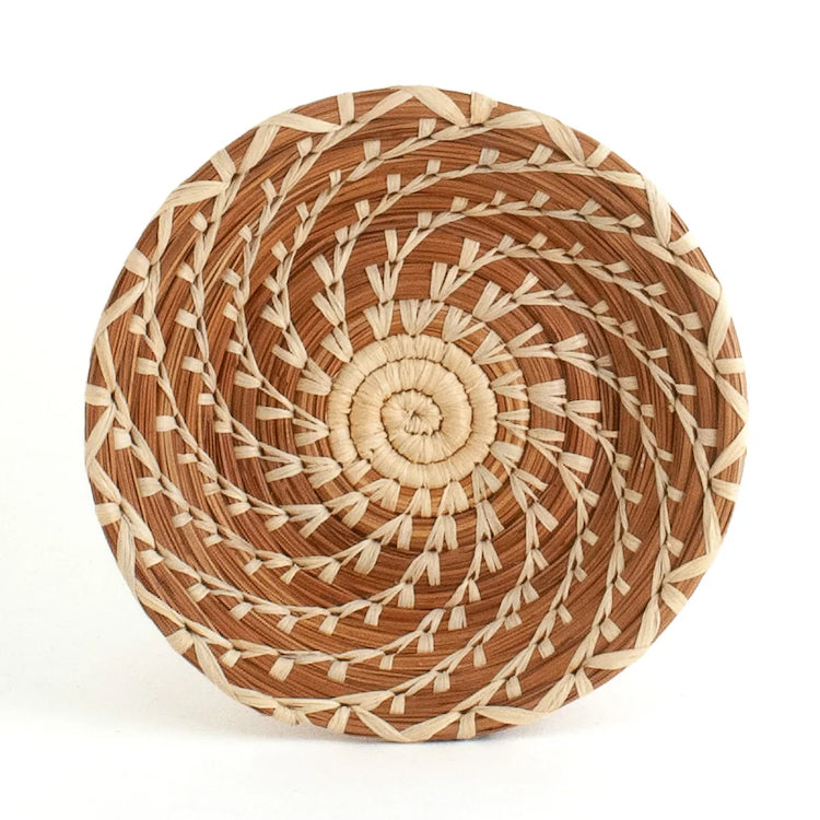 The Voyage Dubai - Mayan Hands Luisa basket - Handmade by skilled artisans in Sololá, Guatemala, the Luisa basket is designed as a companion to the Catarina basket. Handwoven from raffia and pine needles with a centre spiral design.