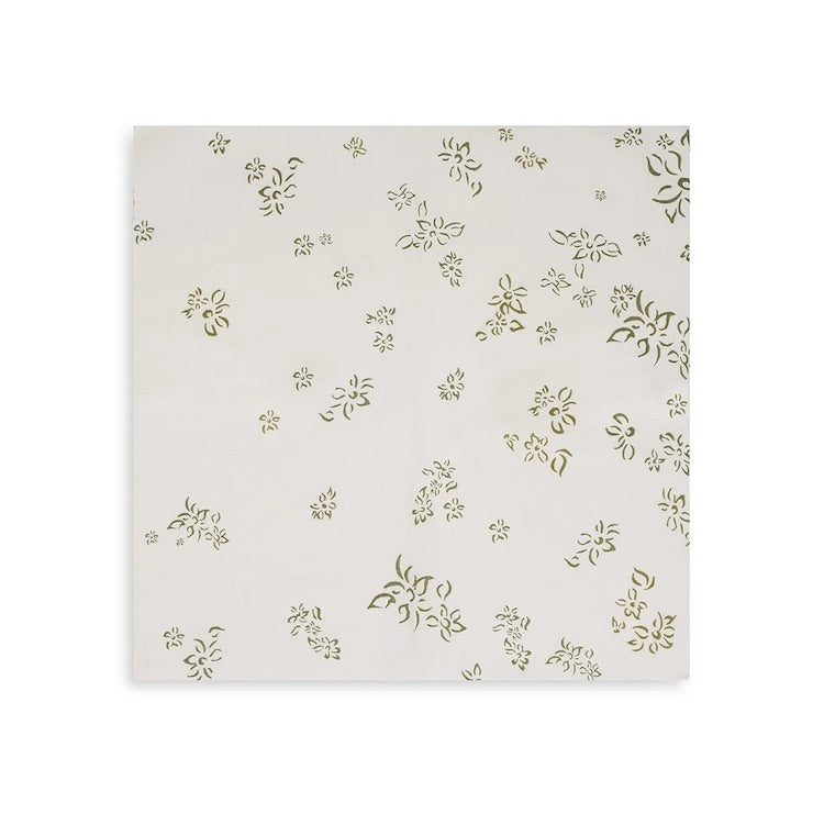 The Voyage Dubai Summerill and Bishop Set of Twelve Falling Flower Paper Napkins in Avocado Green