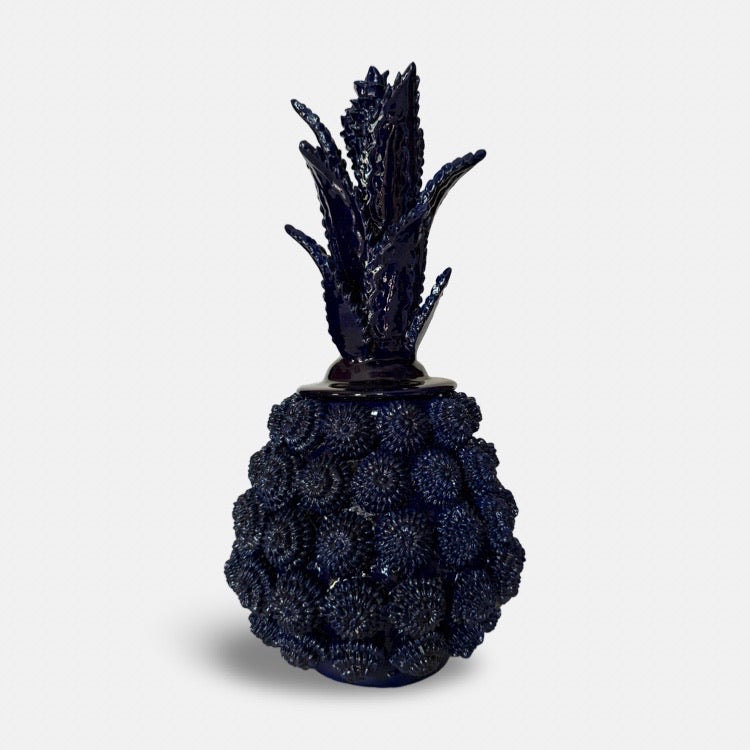 The Voyage Dubai - Piña Michoacána (Glazed Pineapple Urn) - Blue - 37cm