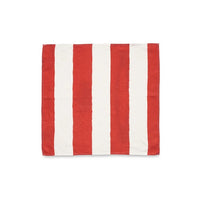 The Voyage Dubai Summerill an Bishop Stripe Linen Napkins in White and Red