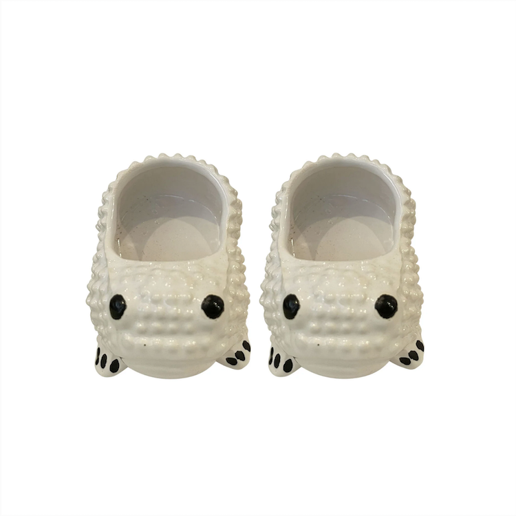 The Voyage Dubai - The iconic and covetable Jean Roger Frogs in mini size!  Perfect on the table as salt & pepper cellars and equally fabulous as jewellery holders and decorative objects - White