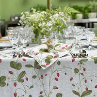 The Voyage Dubai - Summerill and Bishop 'Fraises des Bois' Linen Tablecloth