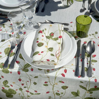 The Voyage Dubai Summerill and Bishop 'Fraises des Bois' Linen Napkins - Set of Two