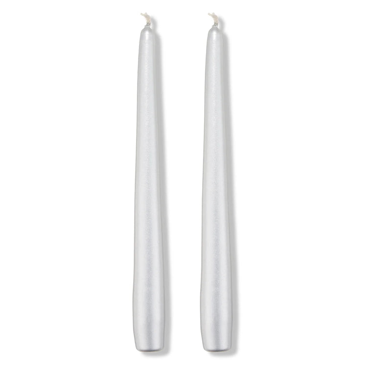 The Voyage Dubai - S&B Set of 2 Tapered Candles Silver Branded Packaging 25cm