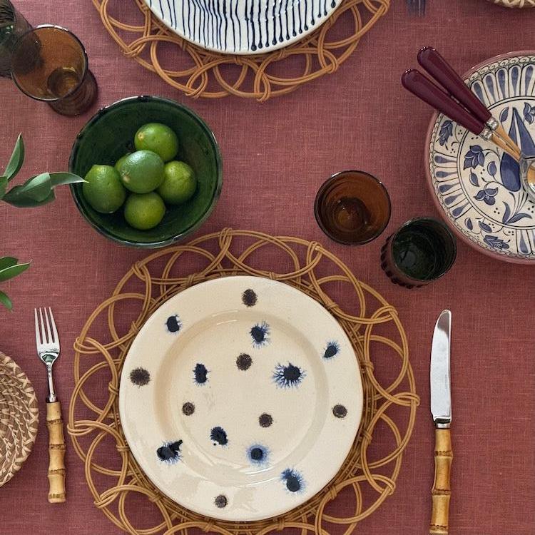 The Voyage Dubai - Toscana Tablecloth: A classic tablecloth in a beautiful earthy tone, finished with a simple hem, crafted from 100% pure linen from luxury British textile house, Volga Linen.