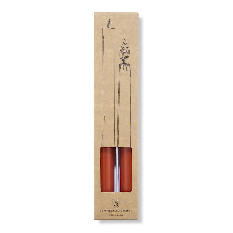 The Voyage Dubai - S&B Set of 2 Straight Candles Terracotta Branded Packaging 25cm