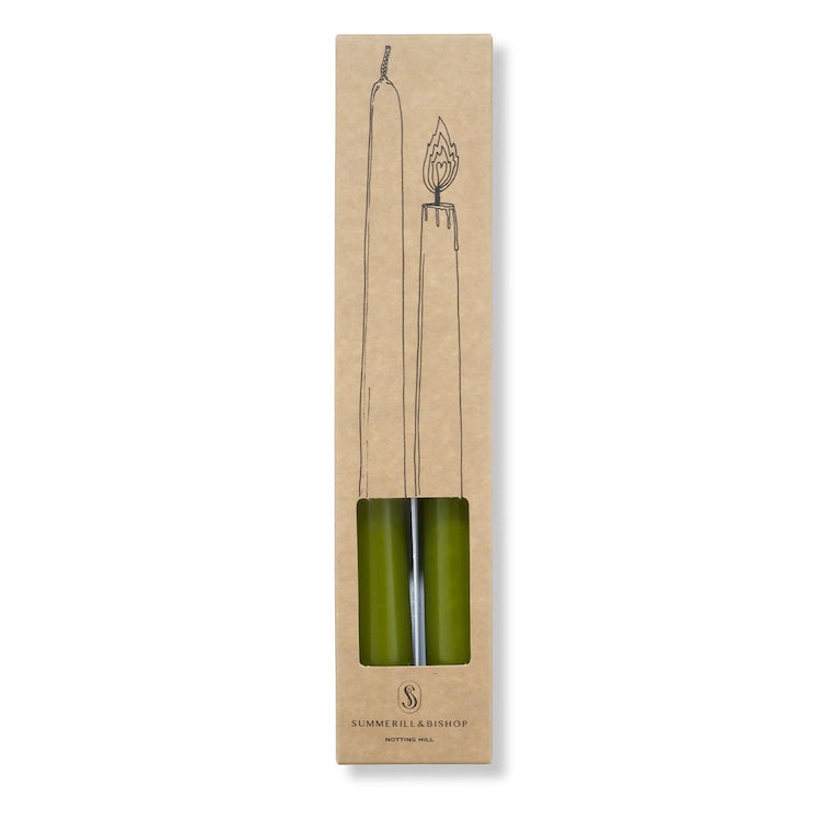 The Voyage Dubai - S&B Set of 2 Tapered Candles Green Branded Packaging 25cm