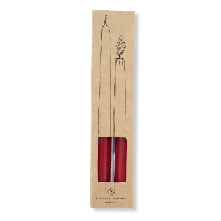 The Voyage Dubai - S&B Set of 2 Tapered Candles Burgundy Branded Packaging 25cm