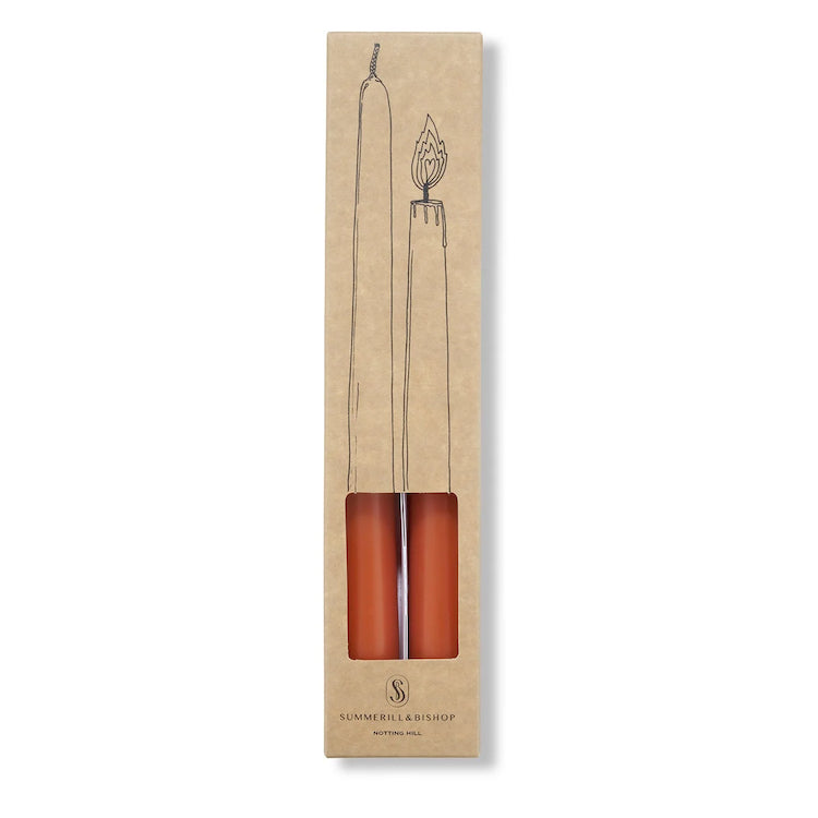 The Voyage Dubai - S&B Set of 2 Tapered Candles Terracotta Branded Packaging 25cm