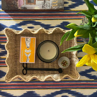 The Voyage Dubai - Mallorcan Ikat Tablecloth in Carnival  A striking cotton blend tablecloth printed in this traditional geometric motif reflective of the easy Mediterranean lifestyle. Perfect for long lunches and alfresco dining.  Origin: Spain Made by hand locally  Also available in other colours.