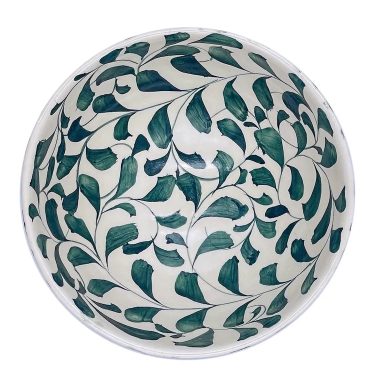 The Voyage Dubai - Scroll Bowl, 14cm in Green   One of Villa Bologna's heritage designs, the Scroll is instantly recognisable in Malta having been in production since the 1950’s. Conceived by Aldo Cremona and passed down over the years, it is a romantic pattern that is full of vibrancy thanks to the sunny colourways and busy rhythm. Pair with the Stripe collection for a laid-back mix-and-match look.