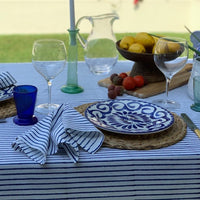 Classic Stripe Dinner Napkins - Jodhpur Blue - The Voyage Dubai