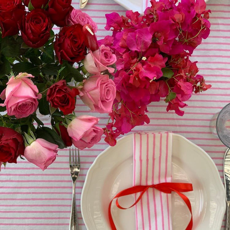 Classic Stripe Dinner Napkins – Rose - The Voyage Dubai