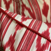 Mallorcan Ikat cushion in Raspberry - The Voyage Dubai