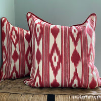 Mallorcan Ikat cushion in Raspberry - The Voyage Dubai