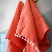 Pom Pom Hand Towel - Papaya - Available at The Collective by Ripe - The Voyage Dubai