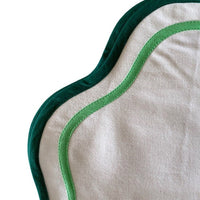 Set of Two Double Scalloped Cotton Placemats - Green - The Voyage Dubai